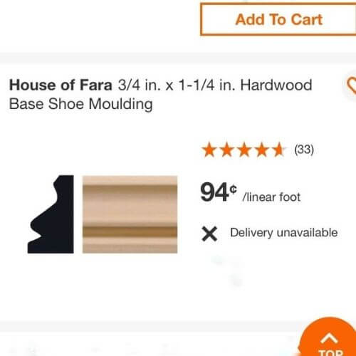 Hardwood base shoe moulding