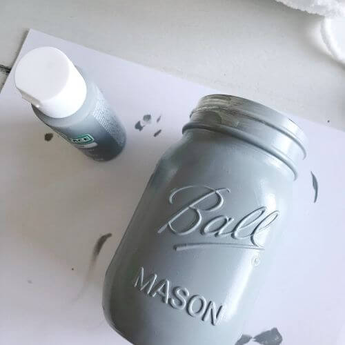 Painting the mason jar