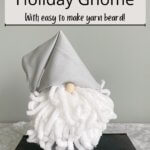 DIY holiday gnome using sock and yarn
