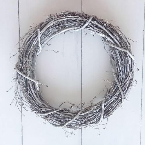 White painted grapevine wreath