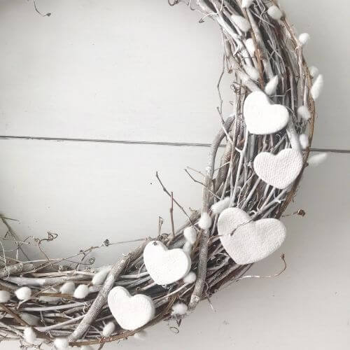 White Hearts on Valentine's Day wreath