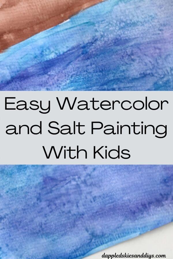 Watercolor and salt painting with kids