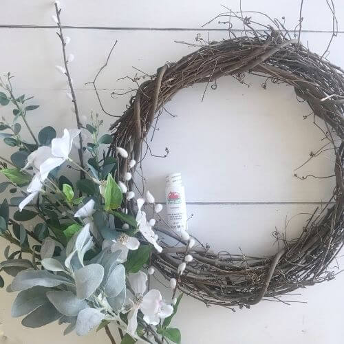 Supplies for spring grapevine wreath