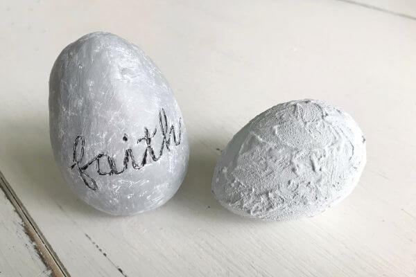 Faux concrete/cement Easter egg finishes