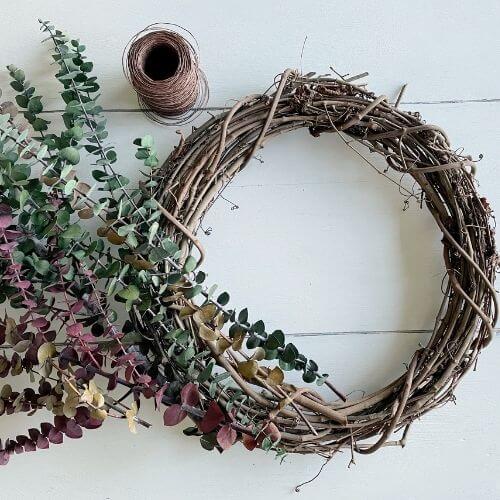 Grapevine wreath and eucalyptus 