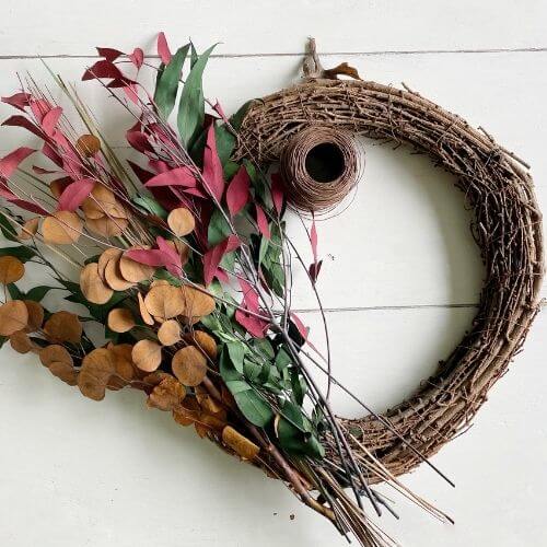 Supplies for grapevine wreath and eucalyptus 