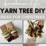 Farmhouse style Christmas decor yarn tree