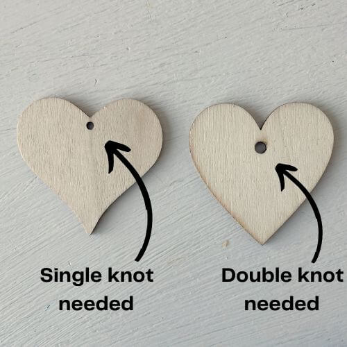 Comparison of two different brands of wood hearts