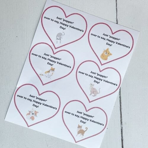 Cat design free Valentine printables