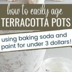 Age terracotta pots with baking soda and paint