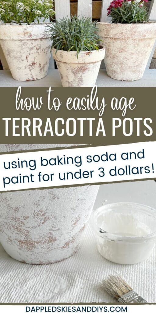 Age terracotta pots with baking soda and paint