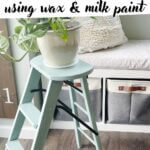 Old stepladder painted and repurposed