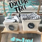 2 rope baskets made with Dollar Tree supplies