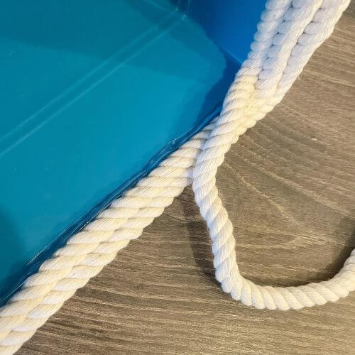 Finish up your last rope strand on the inside of the bin