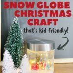 Waterless Dollar Tree snow globe DIY with bottle brush trees