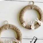 Two 8-inch jute wreaths with wood bunny cut-outs.