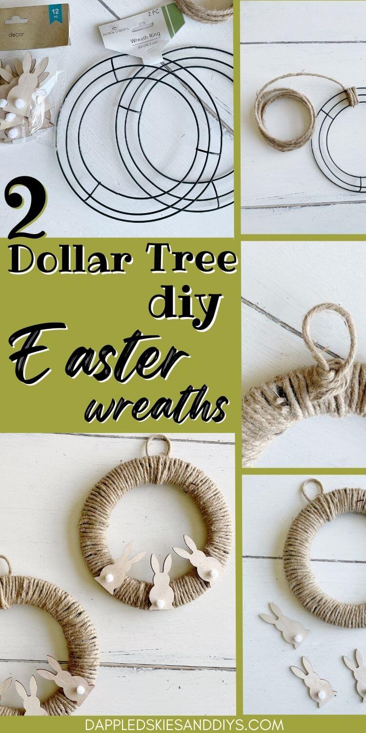 Dollar Tree Bunny Wreath DIY (Neutral Easter Decor) - Dappled Skies and ...