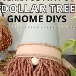 Terra cotta pot gnome with yarn beard made with Dollar Tree supplies
