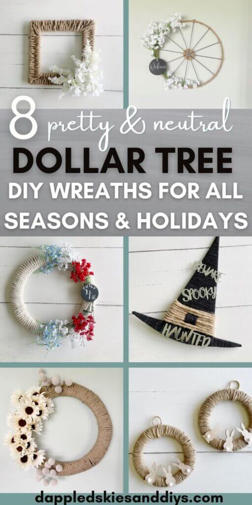 8 Dollar Tree DIY wreaths for all seasons and holidays