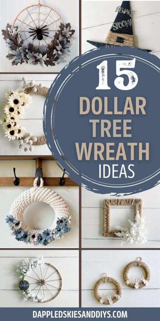 15 wreath ideas made with Dollar Tree supplies.