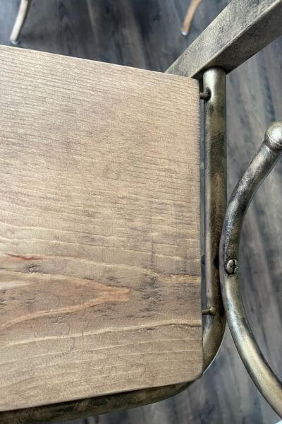 Special walnut stain on wood board.