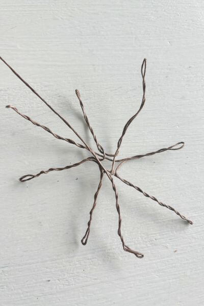 Eight wire tree roots formed by doubling the brown wire. 