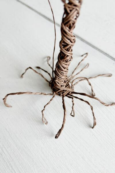 Base of the wire tree with roots. 