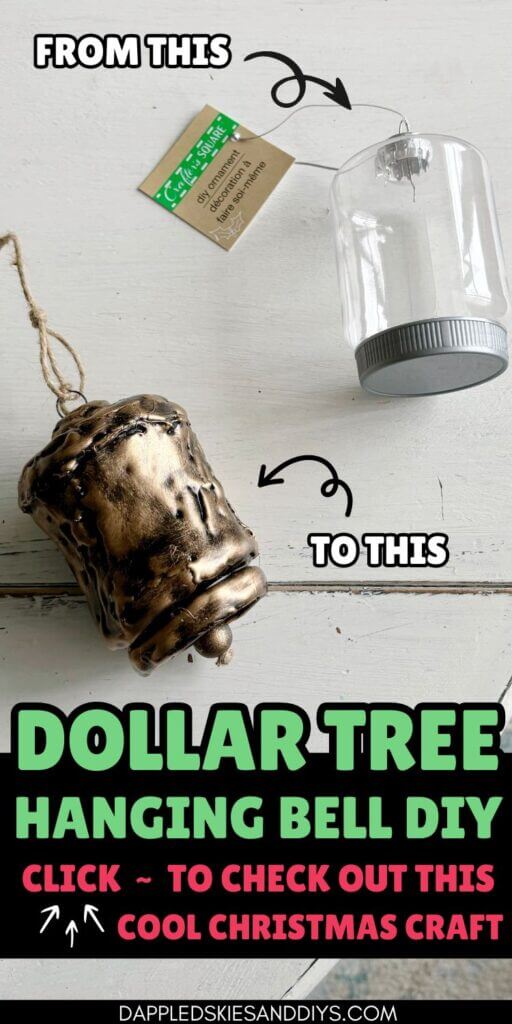 Make plastic Dollar Tree ornaments into DIY vintage hanging bells.