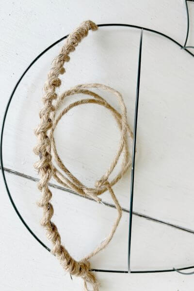 Spiral the jute wire around that first section all the way down to where you started. 