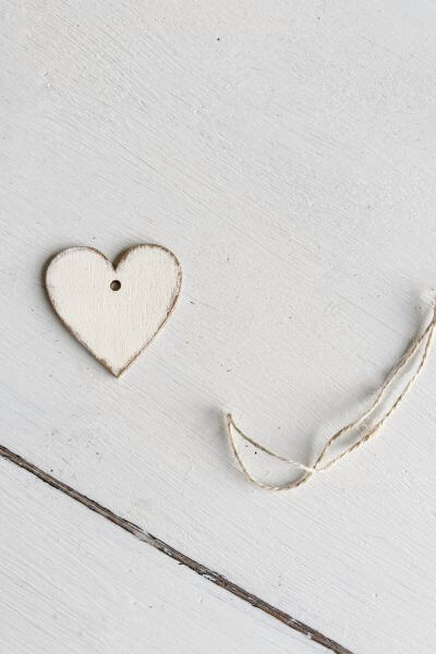 Cut a small piece of jute twine to hang the heart.