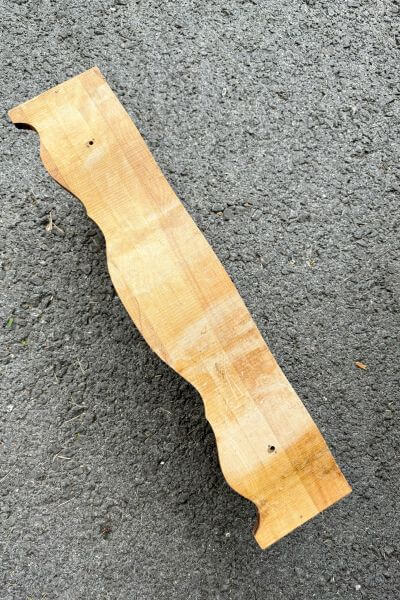 Drawer with veneer on the front. 