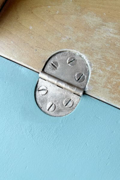 Hinge covered with Rub n' Buff.
