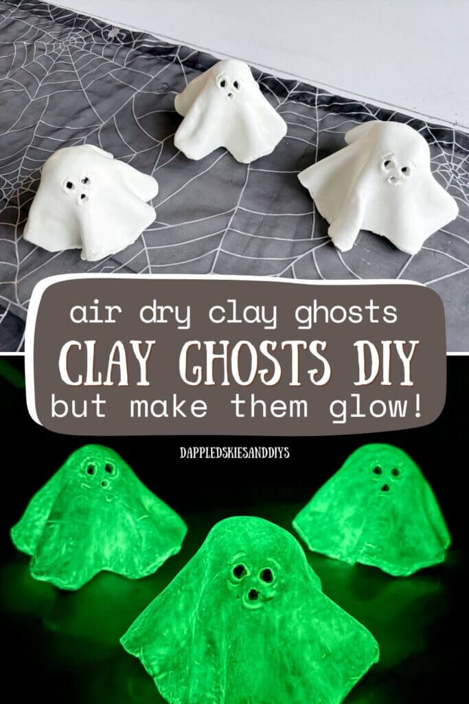 Air dry clay ghosts DIY but make them glow in the dark!