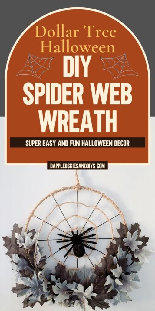 Make this spider web wreath DIY from dollar store supplies!