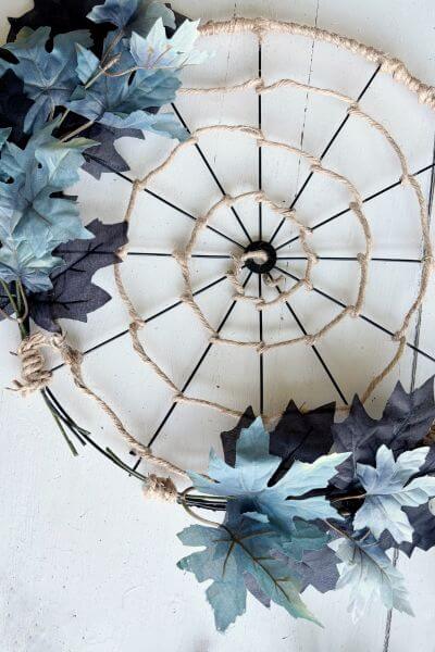 Add leaves to the other side of the wreath in the same manner. 