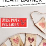 Make a vintage inspired heart banner using paper printables