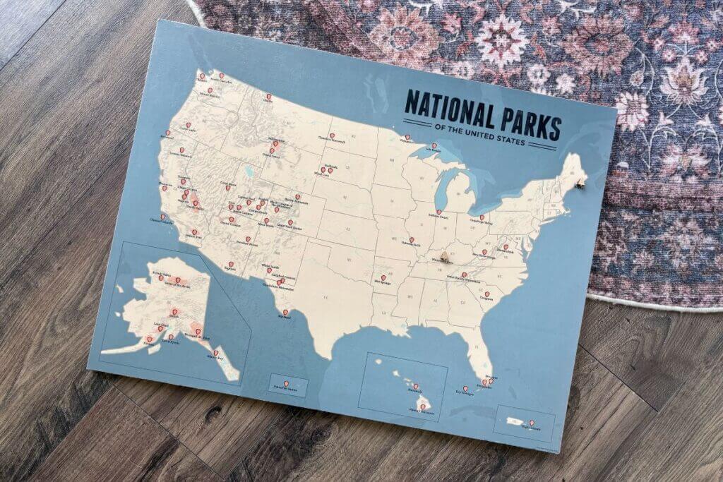 Use a map and cork board to create this DIY to track your travels.