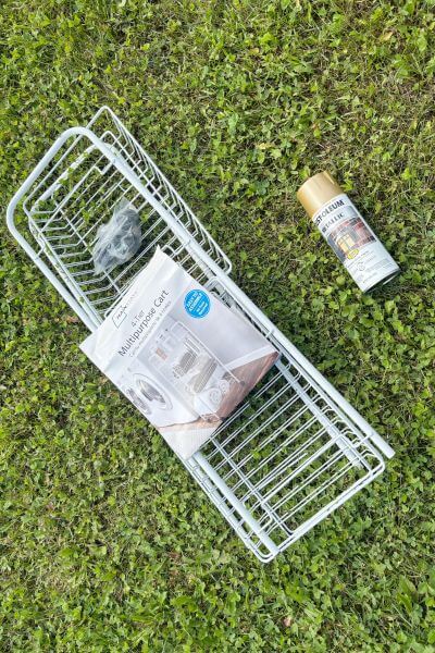 Wire cart and spray paint.