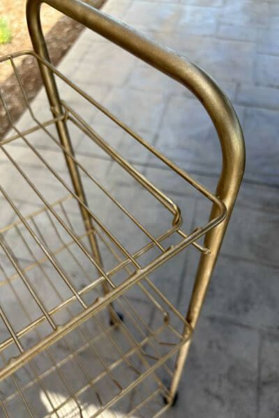 Rub n' Buff applied to wire cart.